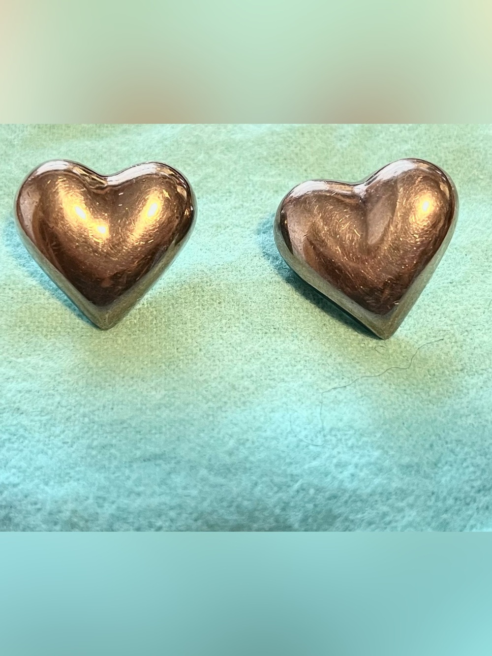 Vintage Tiffany puffy heart earrings 925 Mexico.
